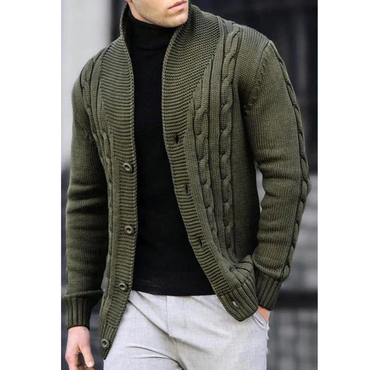 Herren Strickjacke mit modernen Zopfdesign Aliams