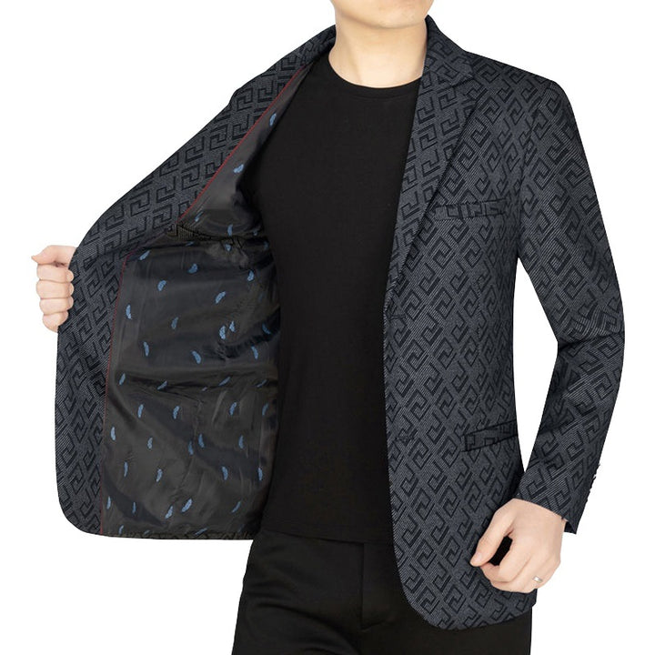 Herren Blazer Jacke Elegante mit Geometrischem Muster Aliams