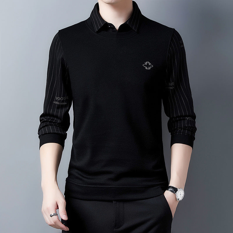 Herren elegantes Sweatshirt mit Hemdkragen Aliams