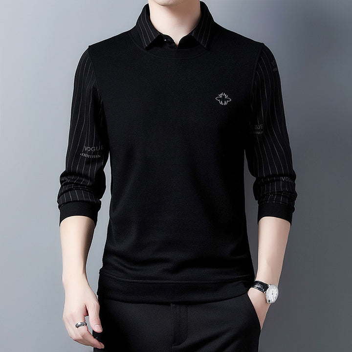 Herren elegantes Sweatshirt mit Hemdkragen Aliams