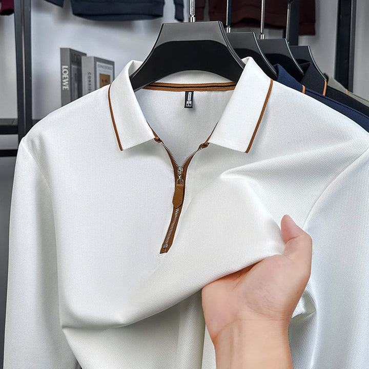 Herren sportliches Poloshirt mit modernem Reißverschluss und atmungsaktiven Eigenschaften Aliams