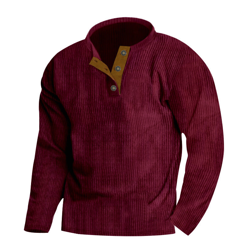 Herren Wellness-Pullover mit strukturiertem Stoff und knopffreier Front Aliams