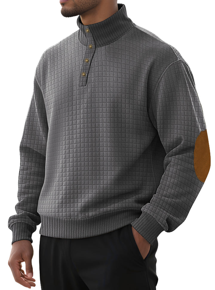 Herren Pullover mit strukturiertem Design und Knopfleiste Aliams