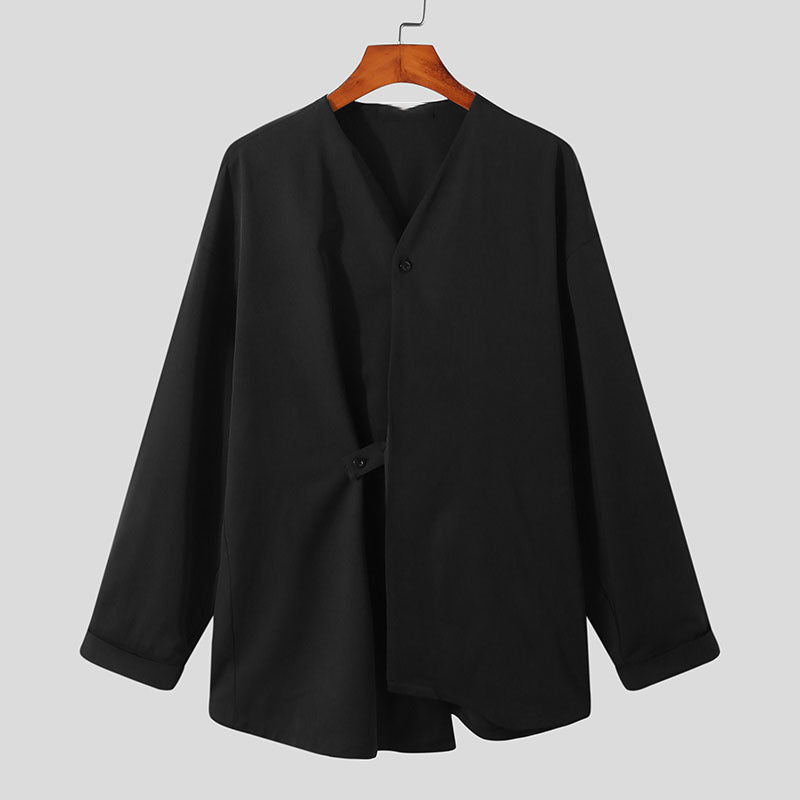 Herren elegante asymmetrische Bluse Aliams