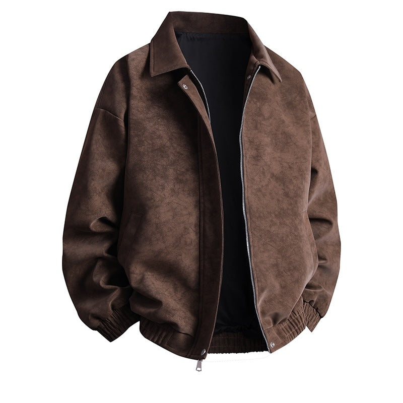 Herren Kunstleder-Bomberjacke mit lässigem Schnitt und praktischen Taschen Aliams