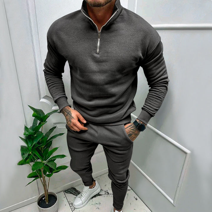 Herren sportives Sweatshirt- und Jogginghose-Set mit Reißverschluss Aliams