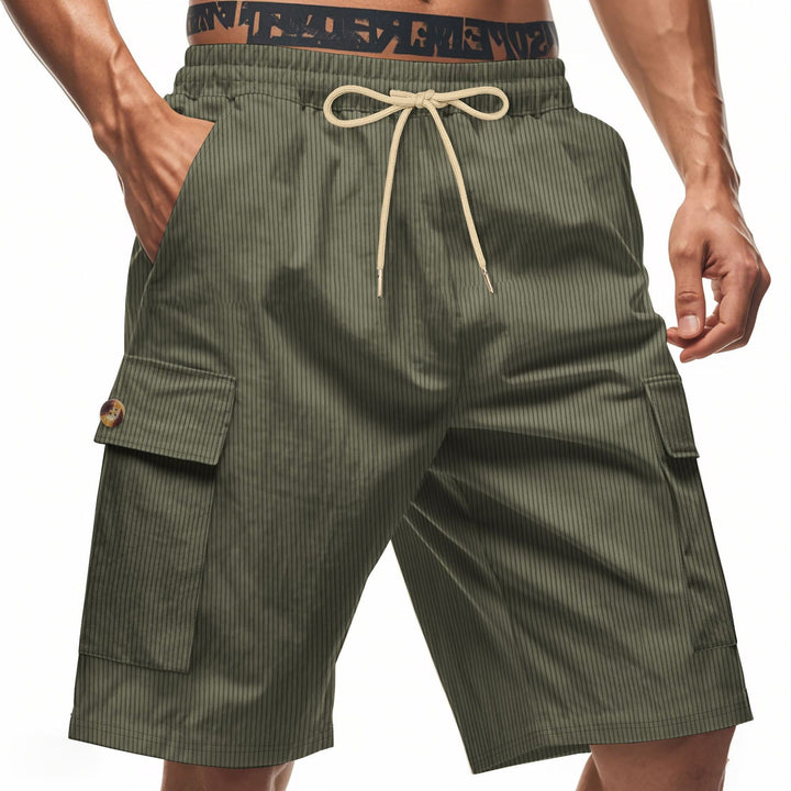 Herren Cargo-Shorts mit klassischen Streifen und praktischen Seitentaschen Aliams