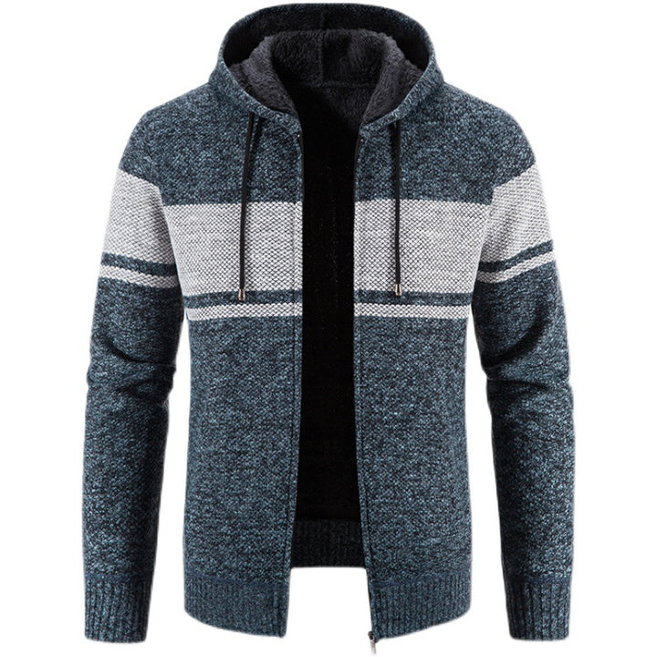 Herren Kapuzenjacke mit modernem Strickdesign und weichem Innenfutter Aliams