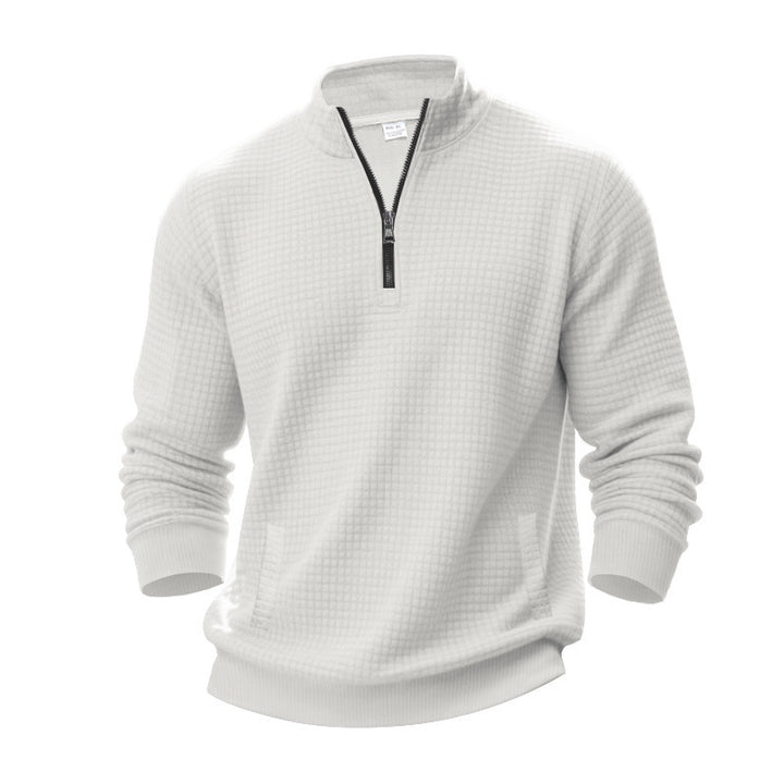 Herren sportlicher Pullover mit halbem Reißverschluss und praktischem Taschendesign Aliams