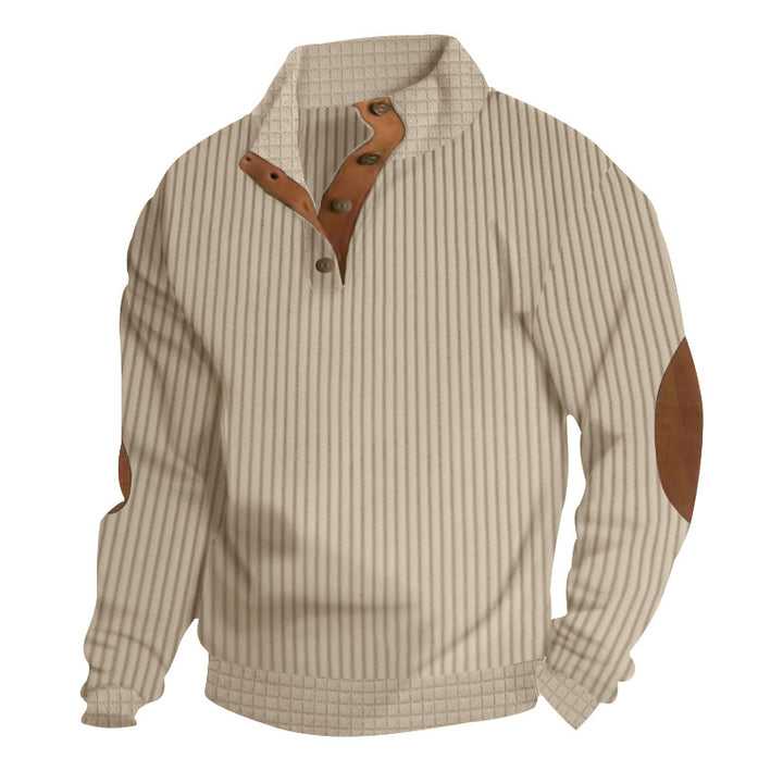 Herren angenehmer und modischer Pullover mit Lederdetails Aliams