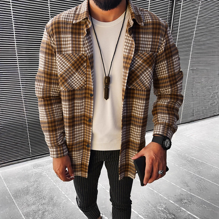 Herren Karierte Flanell Hemdjacke Aliams