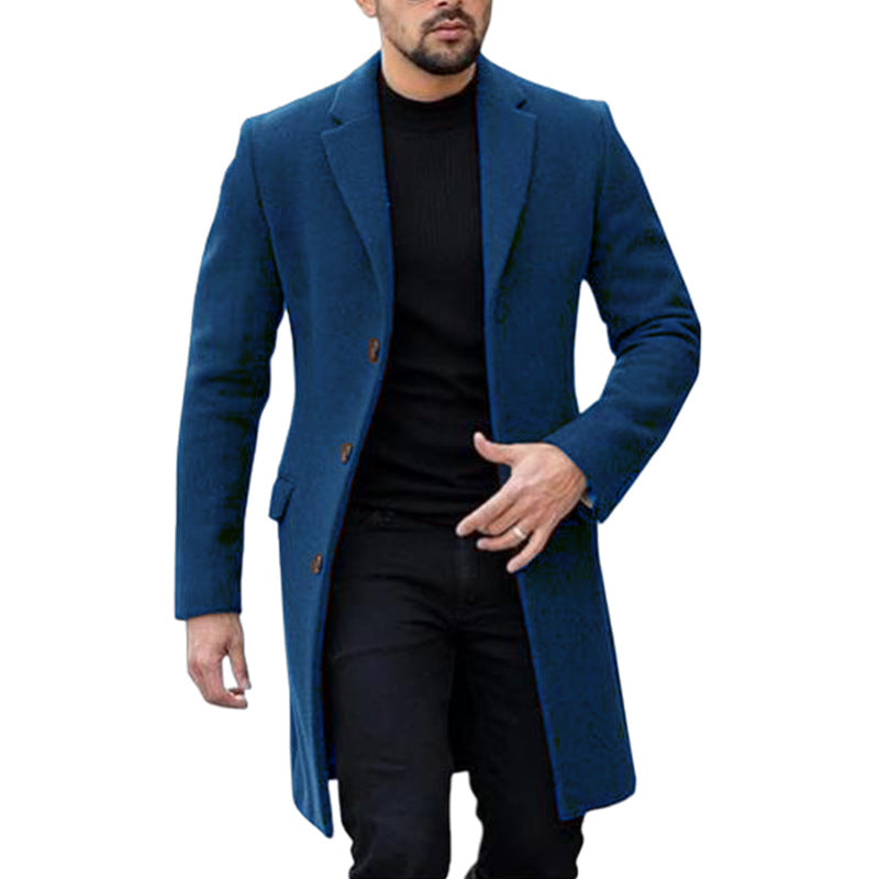 Herren eleganter Wollmantel mit modernem Schnitt und praktischen Taschen Aliams