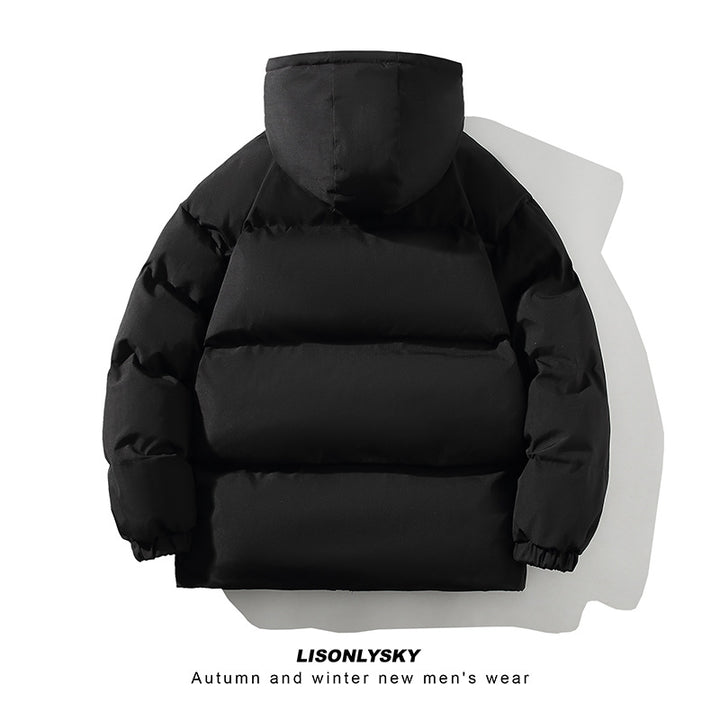 Herren gesteppte Winterjacke mit hohem Kragen und seitlichen Taschen Aliams