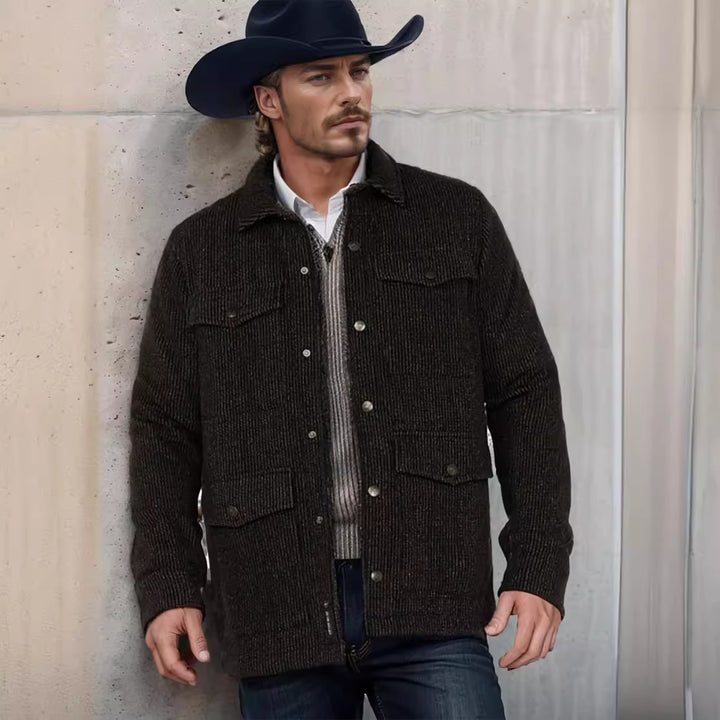 Herren robuste Baumwolljacke im lässigen Design mit aufgesetzten Taschen Aliams