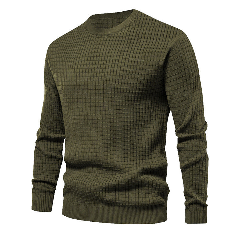 Herren hochwertiger Strickpullover mit strukturiertem Design und klassischem Rundhalsausschnitt Aliams