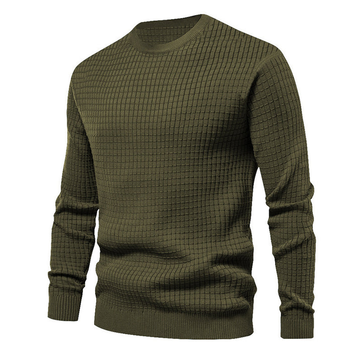 Herren hochwertiger Strickpullover mit strukturiertem Design und klassischem Rundhalsausschnitt Aliams