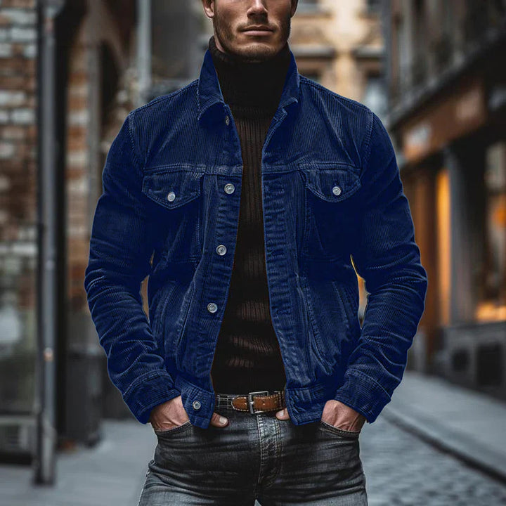 Herren cordjacke mit stylischem Schnitt und funktionalen Taschen Aliams