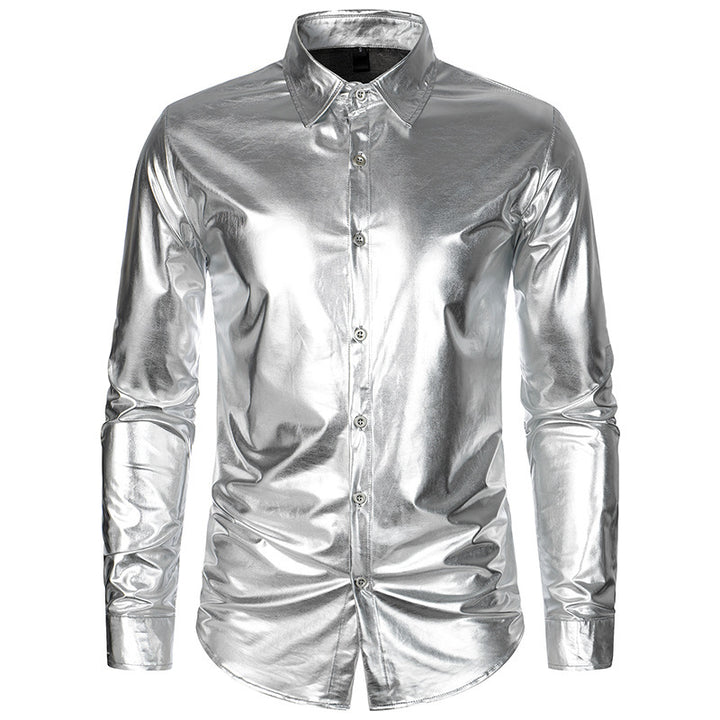 Herren Glamouröses Metallic-Oberhemd Aliams