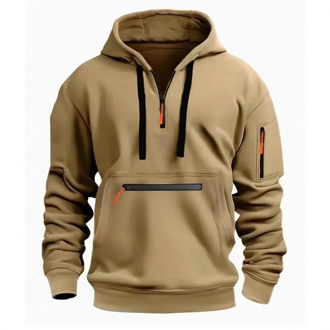 Herren Hoodie mit praktischem Reißverschluss und modernen Design-Elementen Aliams