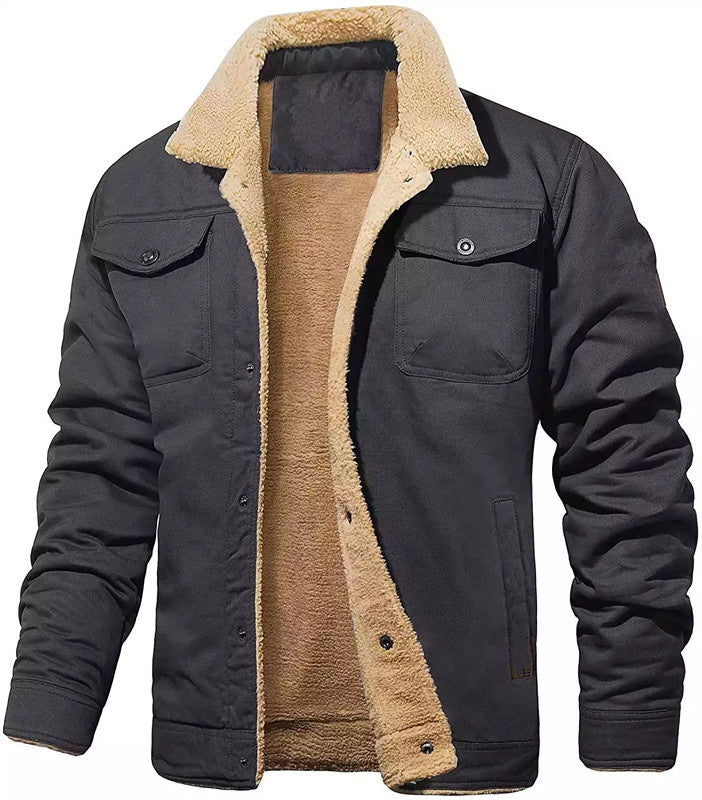 Herren warme Übergangsjacke mit flauschigem Innenfutter Aliams