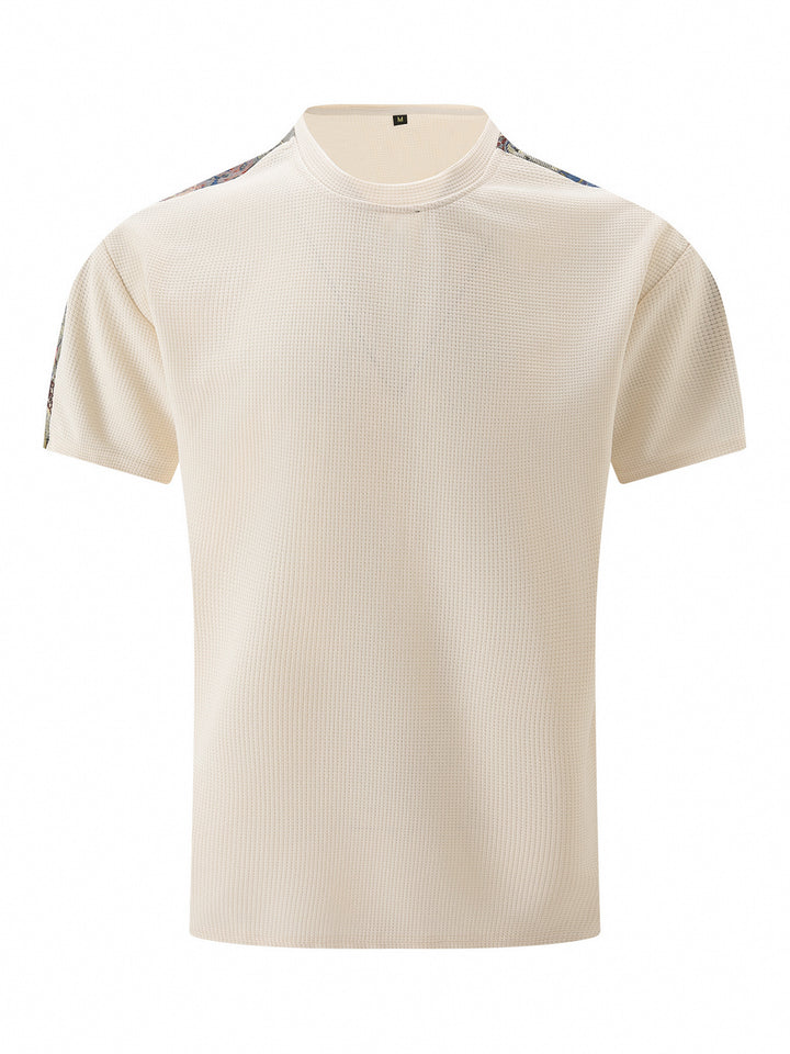 Herren atmungsaktives Kurzarm-T-Shirt mit strukturiertem Design und modernen Akzenten Aliams