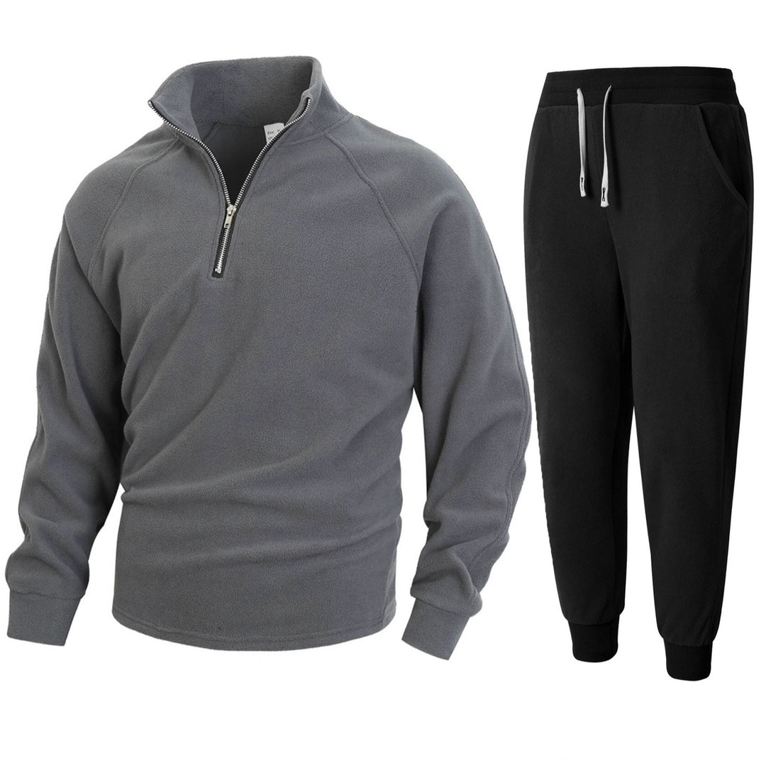 Herren Fleece-Relaxanzug mit halblangem Reißverschluss Aliams