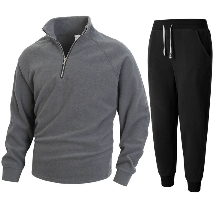 Herren Fleece-Relaxanzug mit halblangem Reißverschluss Aliams