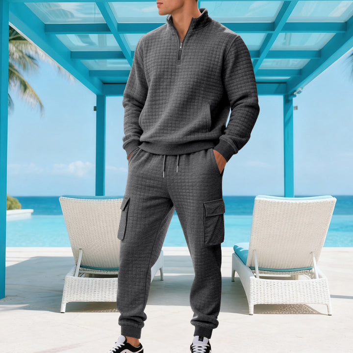 Herren Sweatshirt und Jogginghose Set mit Reißverschluss und praktischen Taschen Aliams