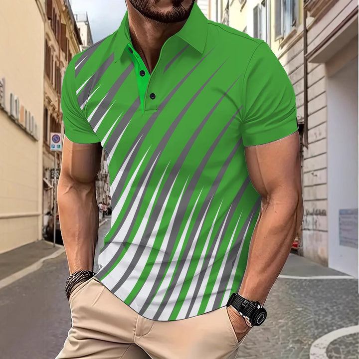 Herren Sportliches Poloshirt mit dynamischem Streifenmuster Aliams