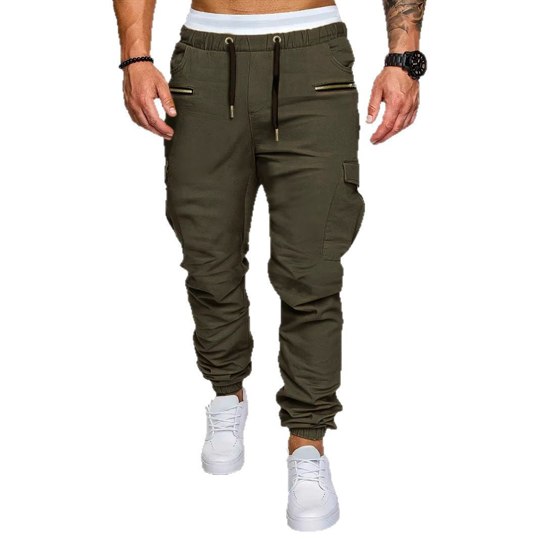 Herren Cargo-Jogginghose mit elastischem Bund und praktischen Reißverschlusstaschen Aliams