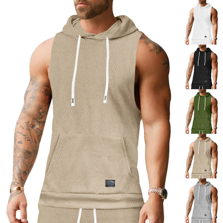 Unisex ärmelloses Kapuzenshirt mit Struktur Aliams