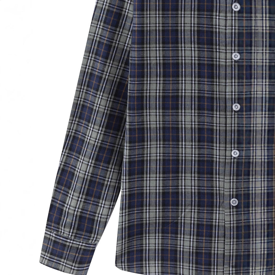 Herren kariertes Langarmhemd mit modernem Schnitt Aliams