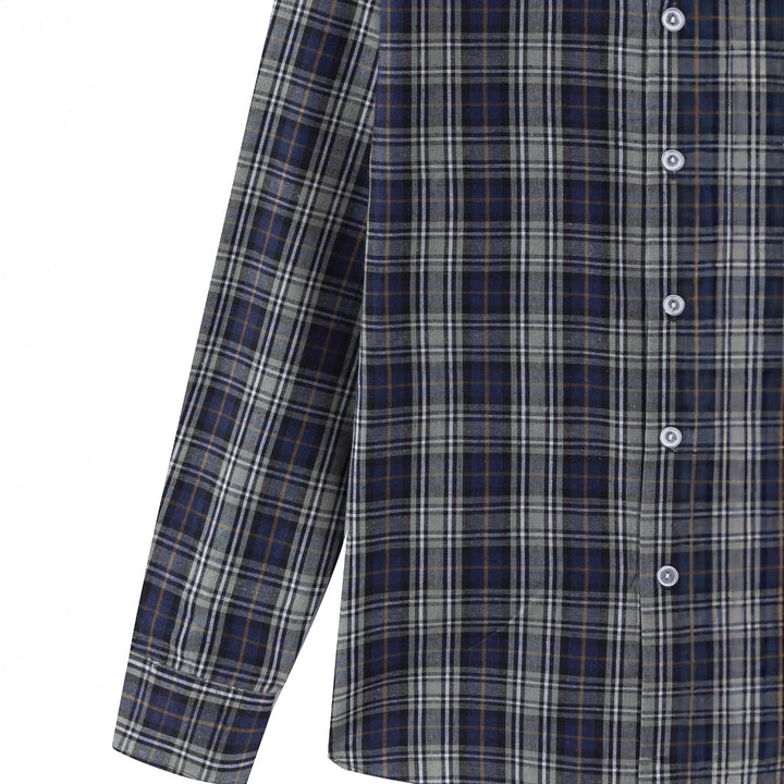 Herren kariertes Langarmhemd mit modernem Schnitt Aliams