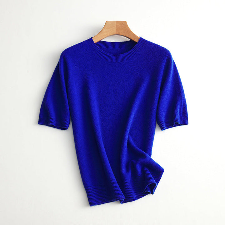 Damen Kurzarm Cashmere-Mix Pullover Aliams