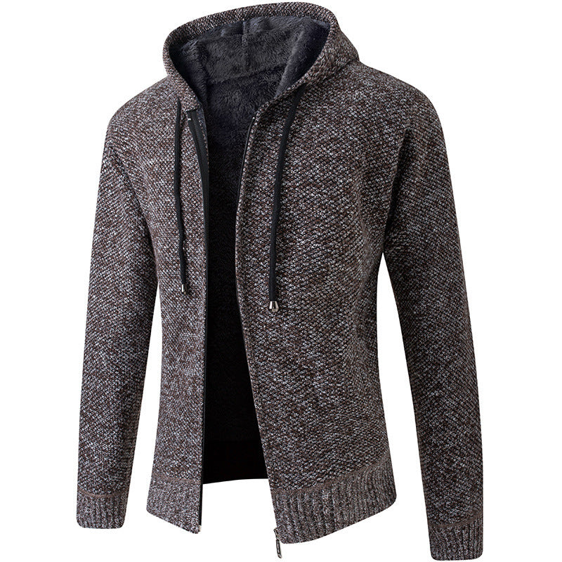 Herren gemütliche Strickjacke mit Kapuze Aliams