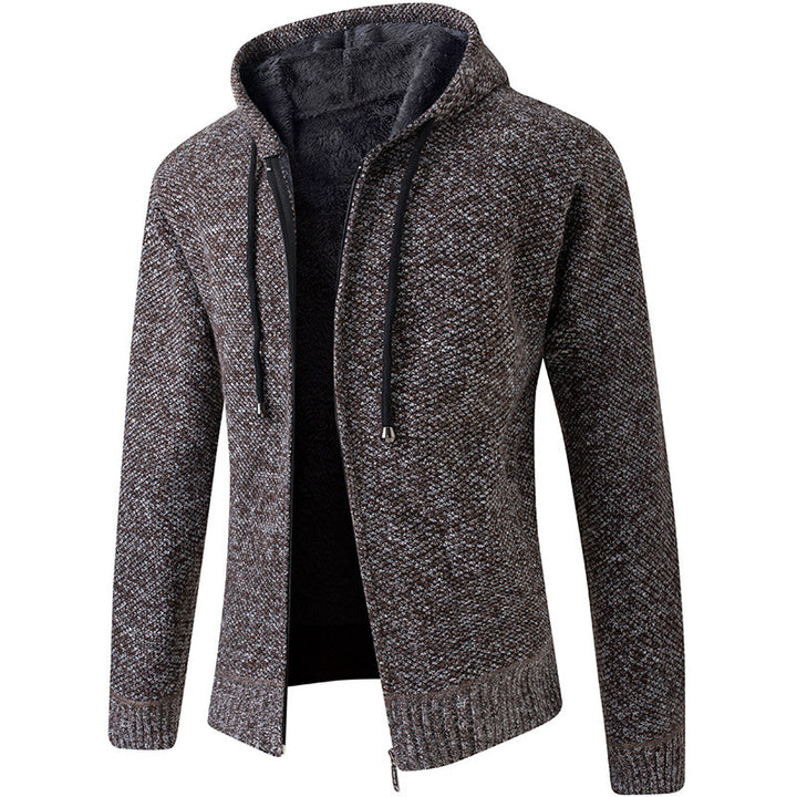 Herren gemütliche Strickjacke mit Kapuze Aliams