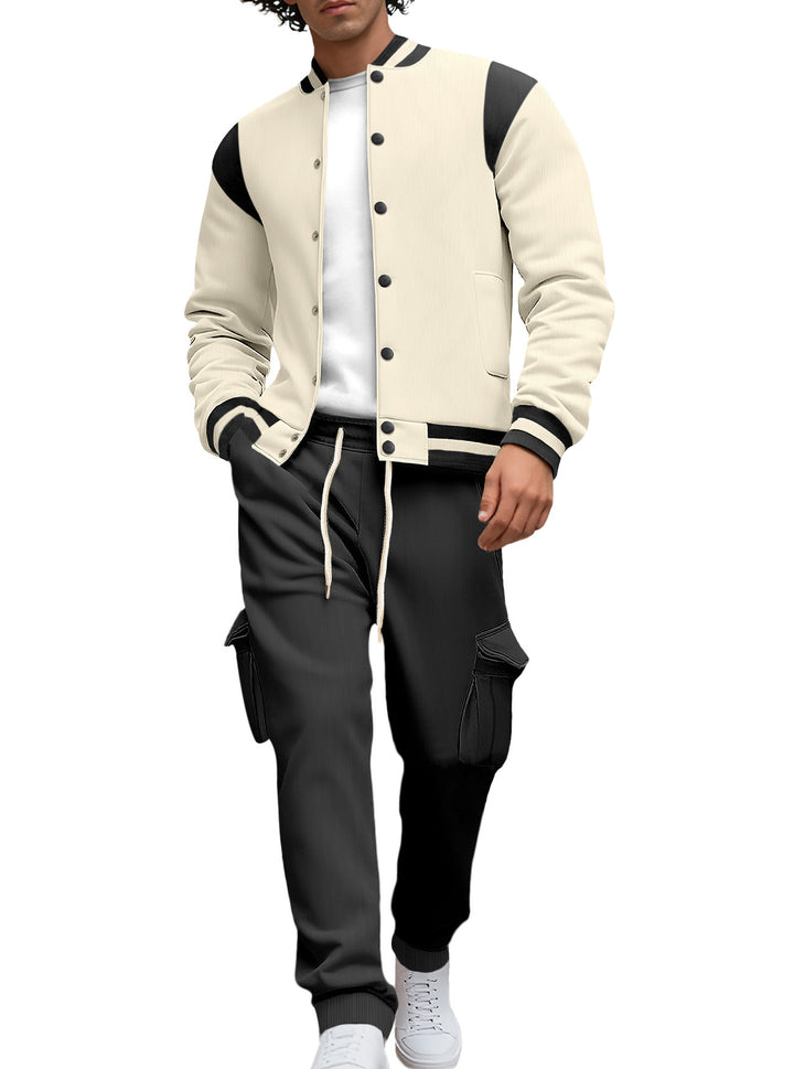 Herren stylische College-Jacke mit asymmetrischem Design Aliams