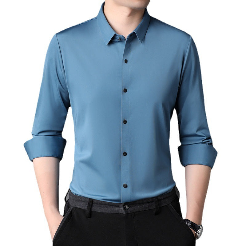 Herren elegantes Langarmhemd aus atmungsaktivem Material Aliams