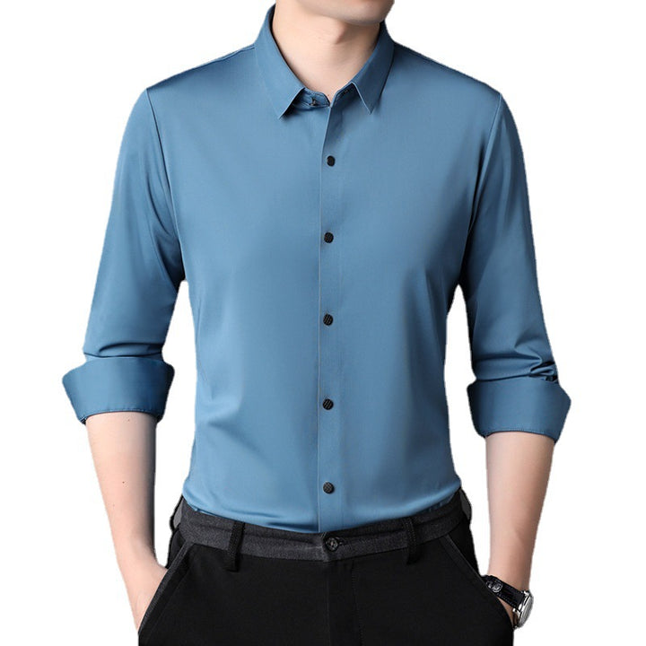 Herren elegantes Langarmhemd aus atmungsaktivem Material Aliams