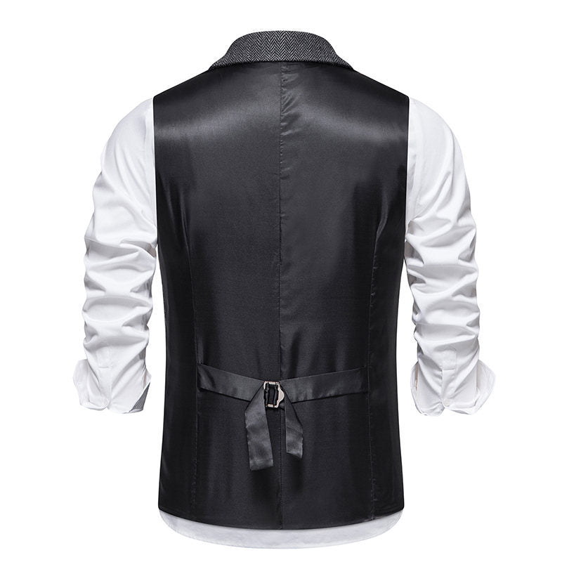 Herren elegante Weste mit modernem Hahnentritt-Muster Aliams