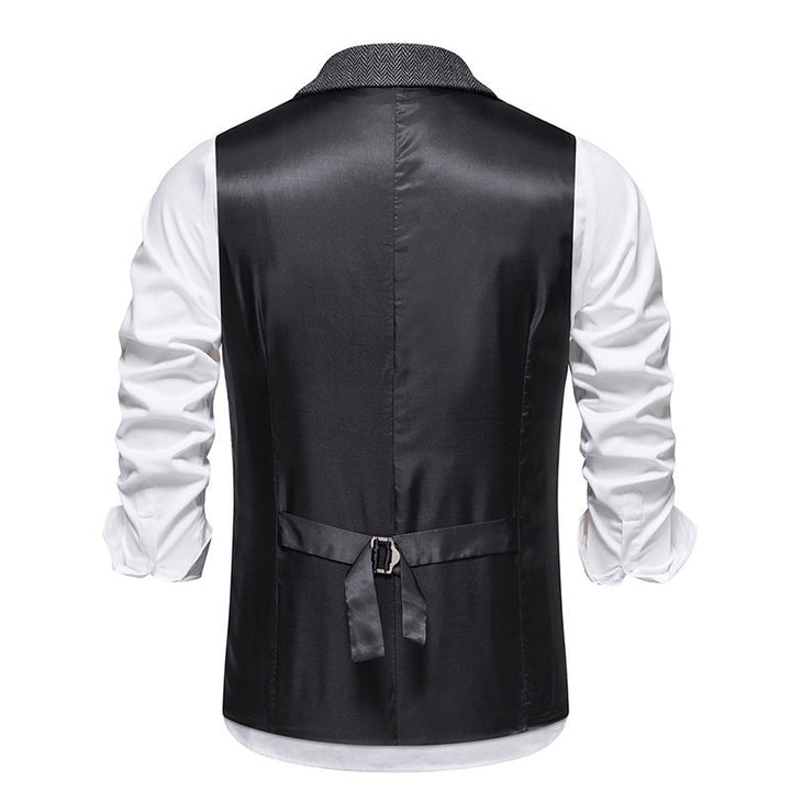 Herren elegante Weste mit modernem Hahnentritt-Muster Aliams