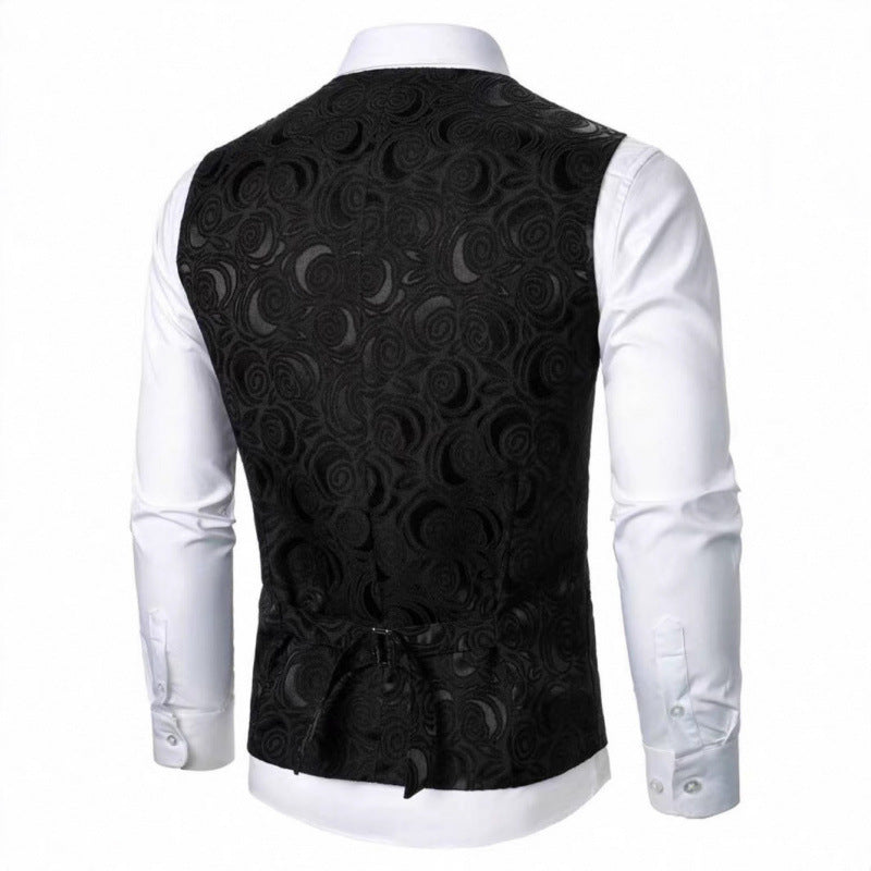 Herren elegante Weste mit floralem Jacquard-Muster Aliams