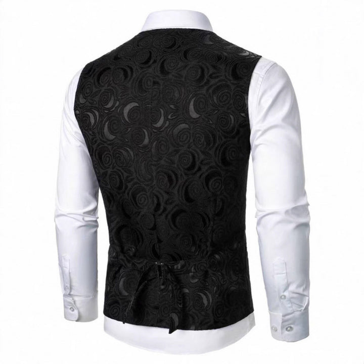 Herren elegante Weste mit floralem Jacquard-Muster Aliams