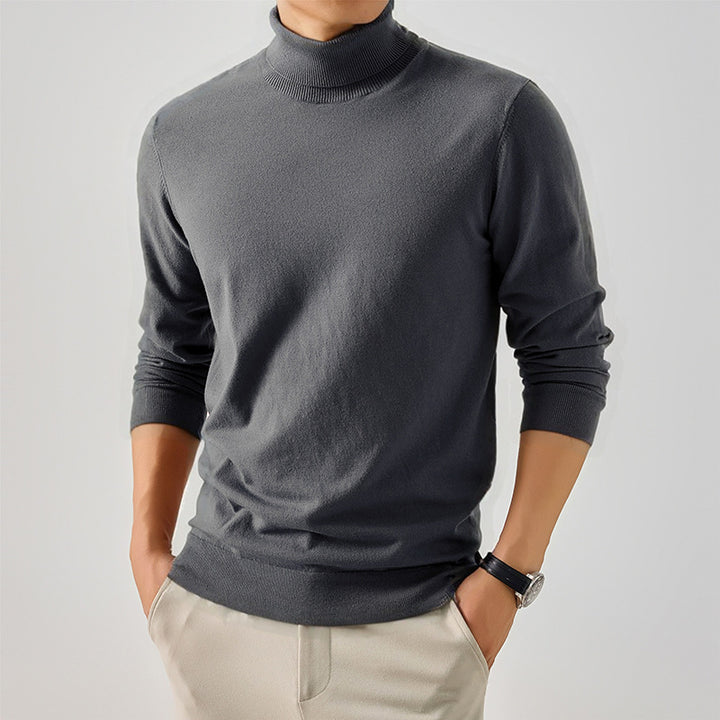 Herren Eleganter Rollkragenpullover aus feiner Wolle Aliams