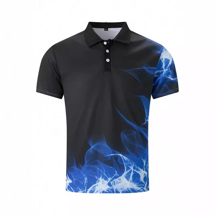 Herren sportliches Poloshirt mit dynamischem Farbverlauf und funktionalem Material Aliams