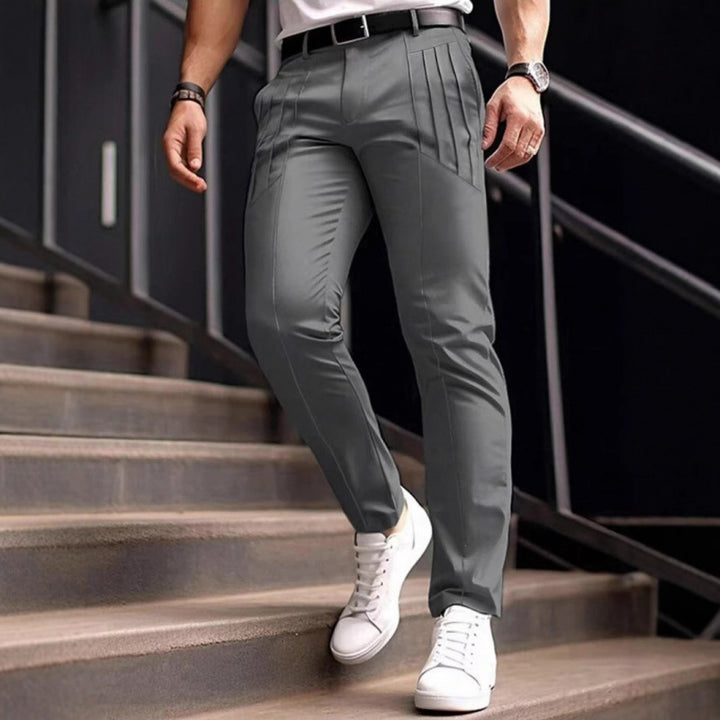 Herren stylische Slim-Fit Anzughose mit plissiertem Design Aliams