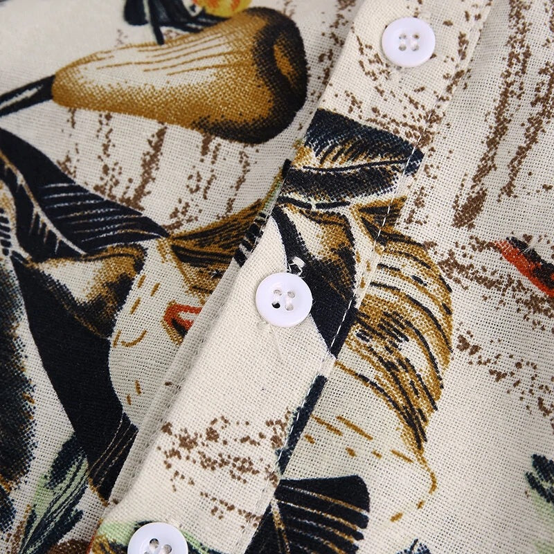 Herren Kurzarm-Henley-Hemd mit floralem Design und hochwertigem Baumwollmaterial Aliams