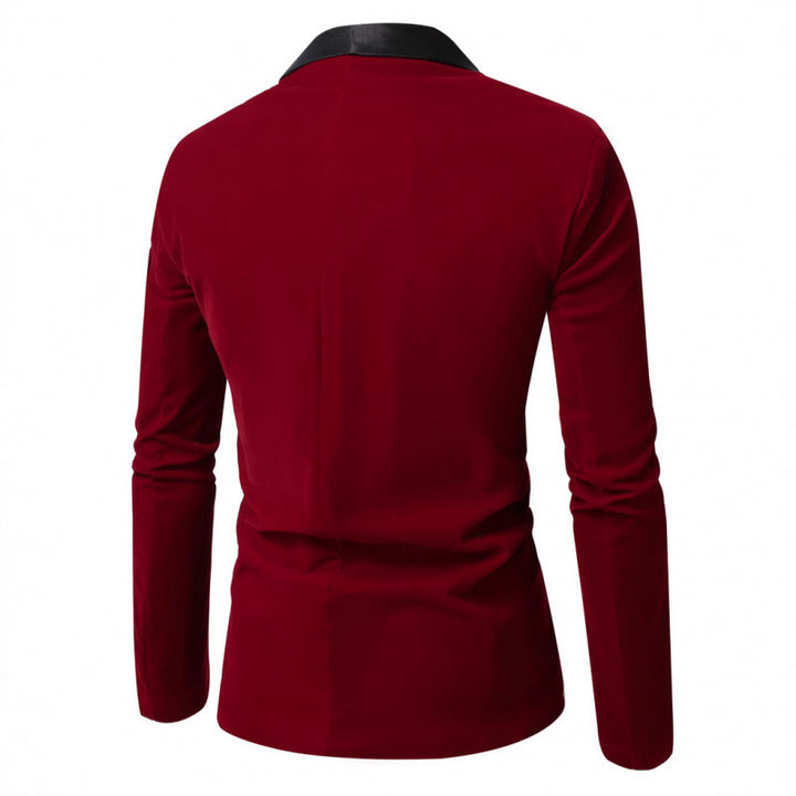 Herren Samt Smoking-Blazer mit schimmerndem Satin-Revers Aliams