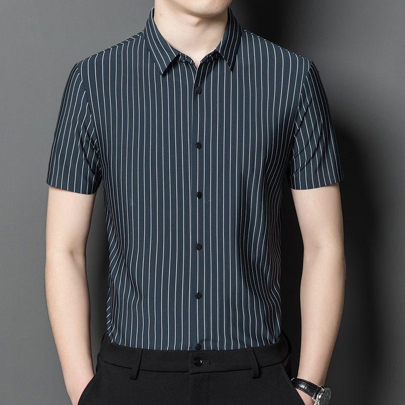 Herren Kurzarmhemd mit eleganten Streifen Aliams