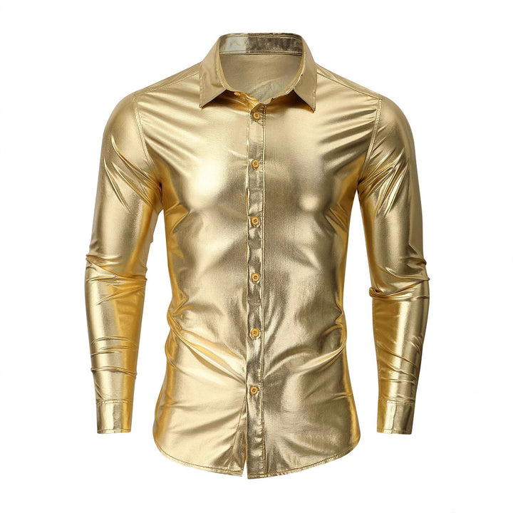 Herren elegantes Glanzhemd aus hochwertigen Materialien Aliams